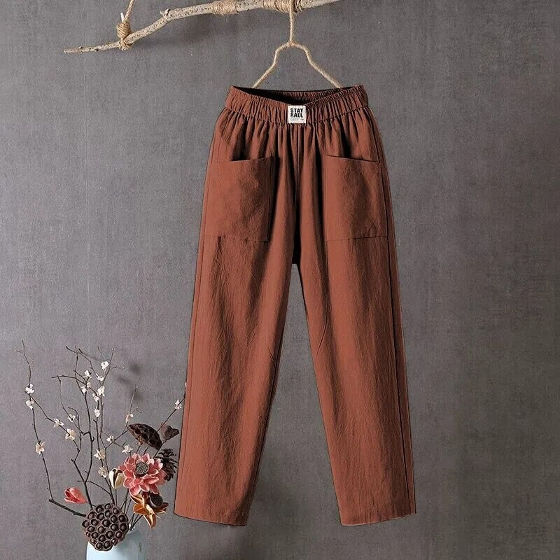 Leire | Wijde Broek met Hoge Taille voor Vrouwen - Ademende Linnenmix, Casual Zomerbroek