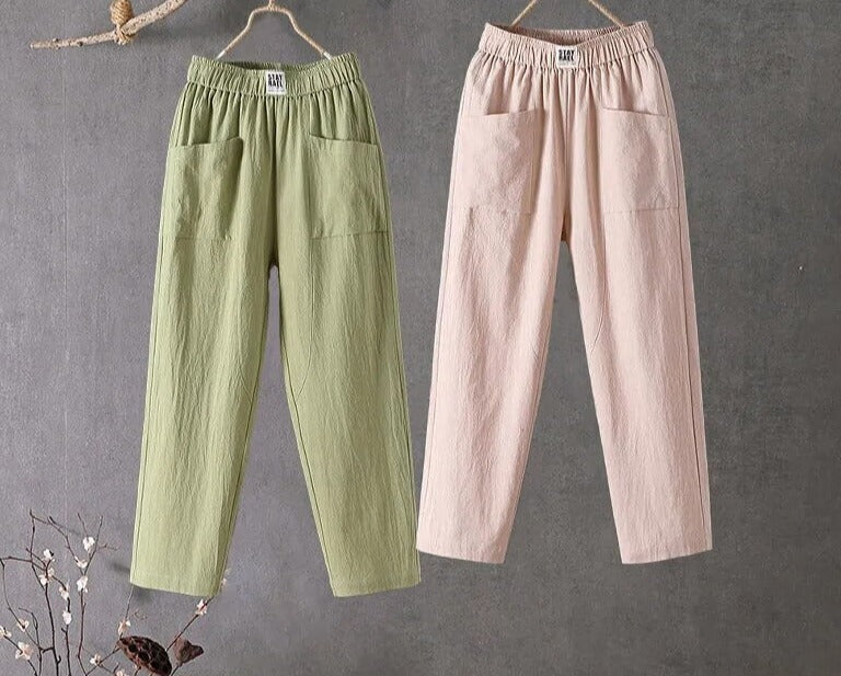 Leire | Wijde Broek met Hoge Taille voor Vrouwen - Ademende Linnenmix, Casual Zomerbroek