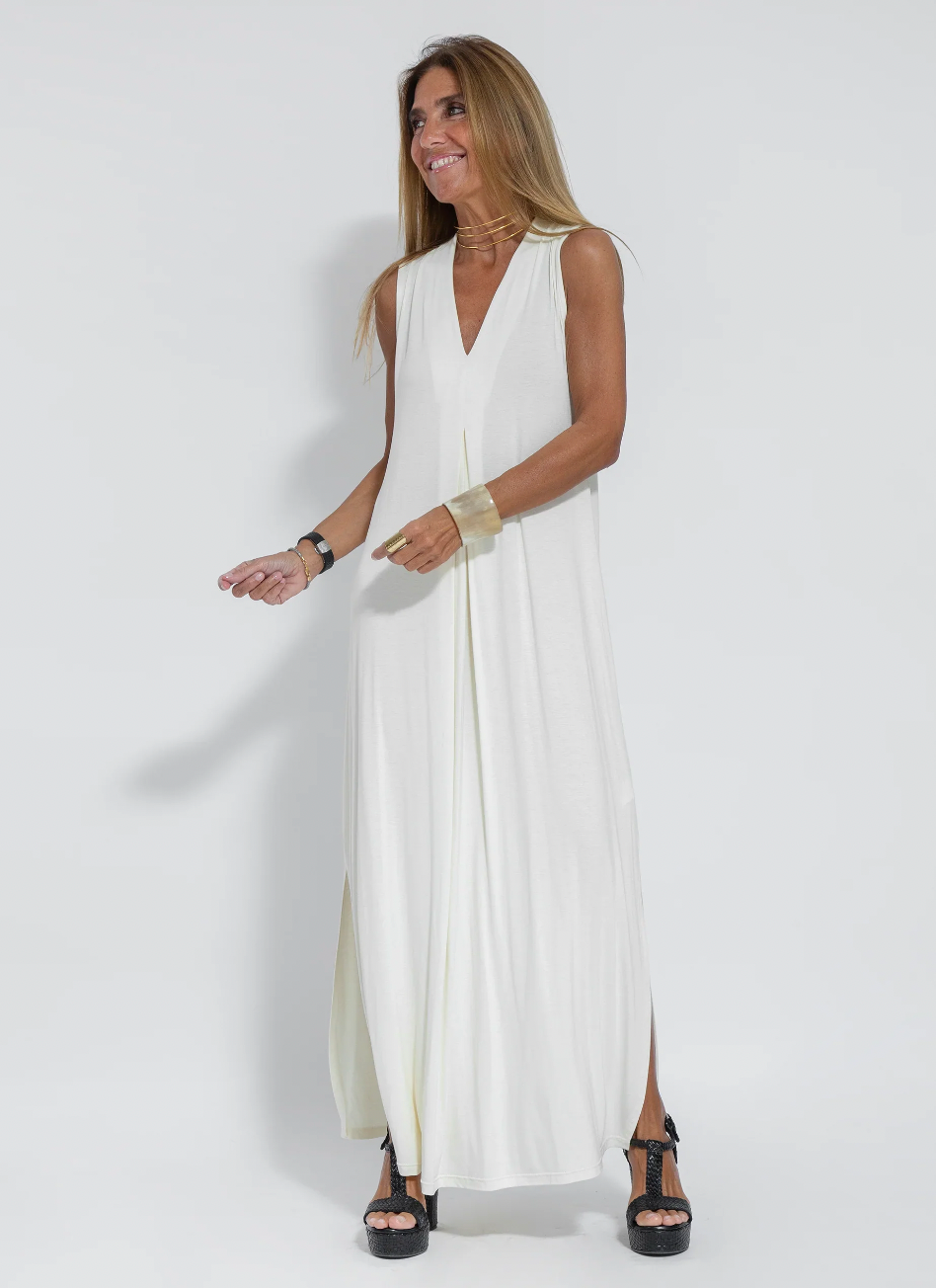 Faldrynna | Elegante lange jurk en vest - Stijlvolle tweedelige damesoutfit