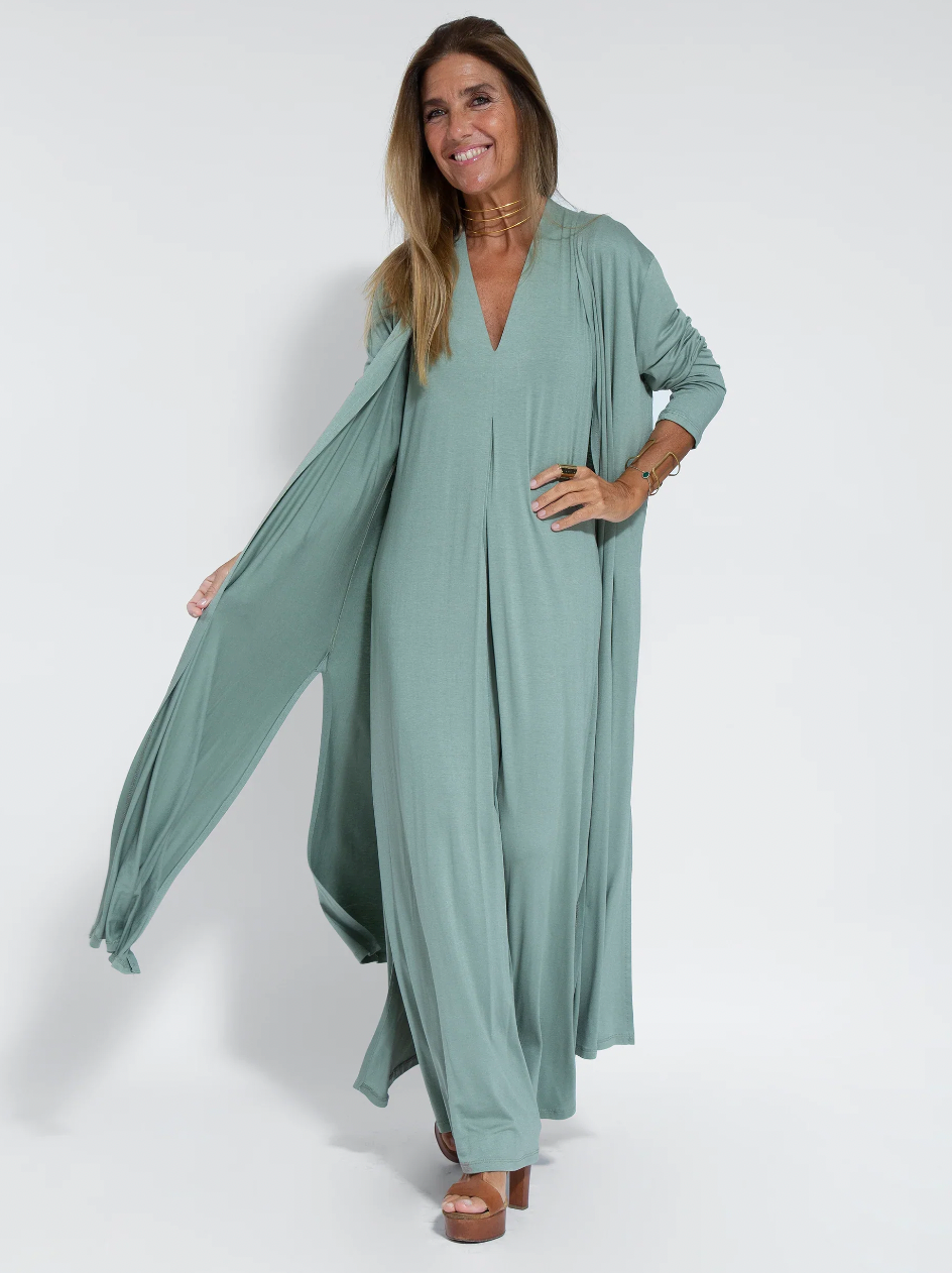 Faldrynna | Elegante lange jurk en vest - Stijlvolle tweedelige damesoutfit