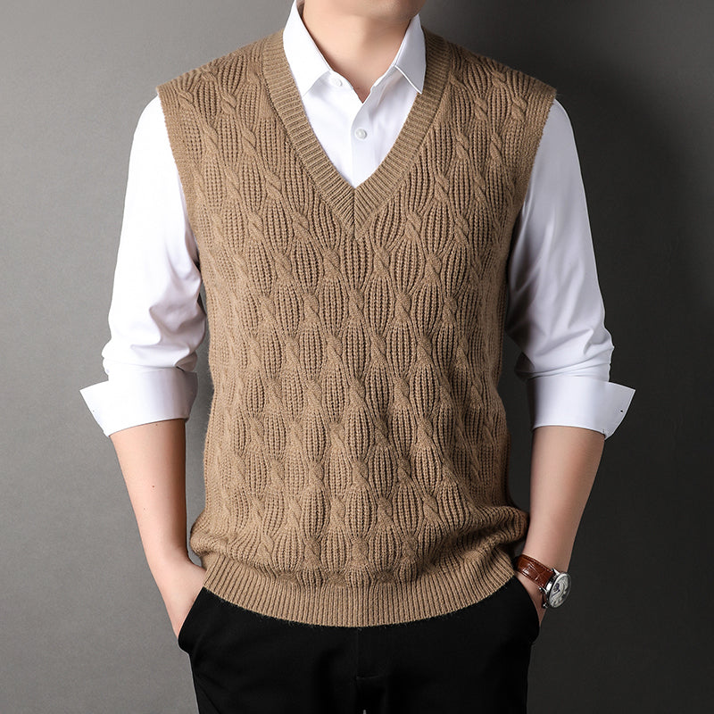 Rainerius | Klassiek gestructureerd mouwloos vest voor heren – casual laagjeslook, gebreide stof, lichtgewicht en stijlvol