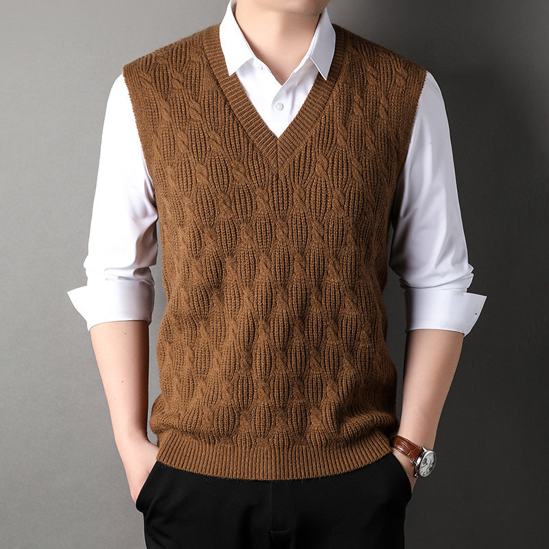 Rainerius | Klassiek gestructureerd mouwloos vest voor heren – casual laagjeslook, gebreide stof, lichtgewicht en stijlvol
