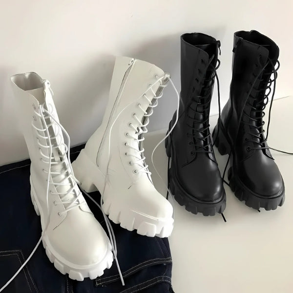 VogueStep | Chique veterlaarzen voor dames, stijlvolle herfst-/winter schoenen, streetwear & casual