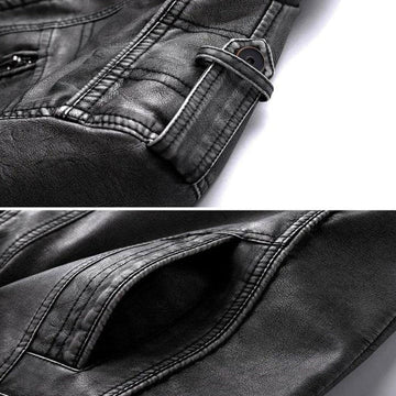 Theren | Leren herenjas - stijlvol denim-achtig motorjack, casual motorjas, leren bovenkleding