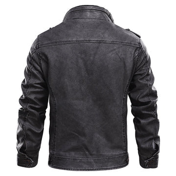 Theren | Leren herenjas - stijlvol denim-achtig motorjack, casual motorjas, leren bovenkleding