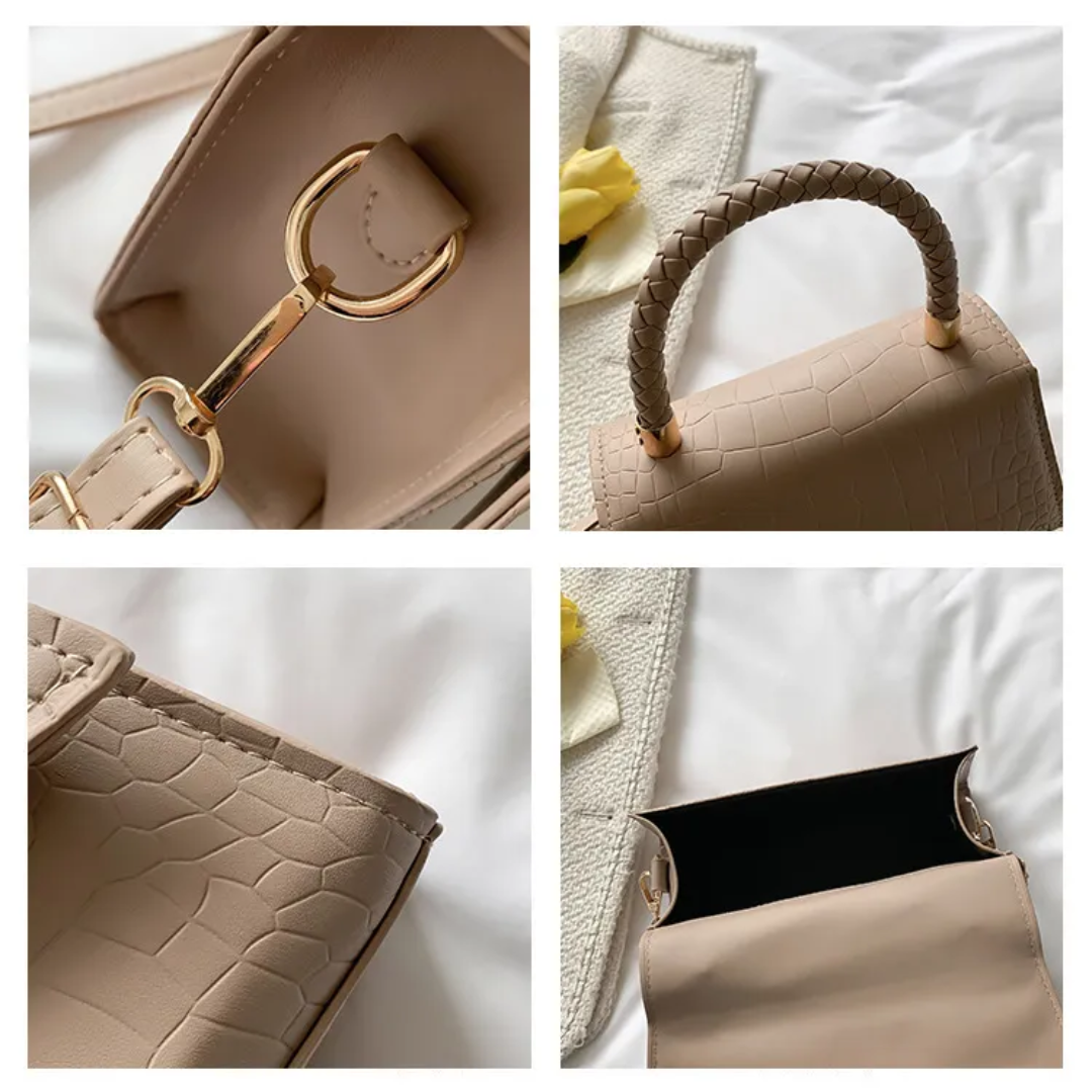 VelaBag | Kleine leren handtas – Elegante crossbodytas en tas met handvat voor dames, compacte designertas