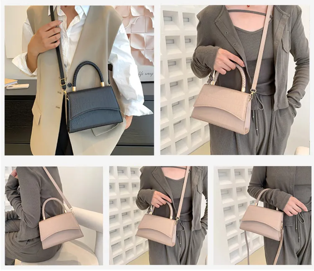 VelaBag | Kleine leren handtas – Elegante crossbodytas en tas met handvat voor dames, compacte designertas