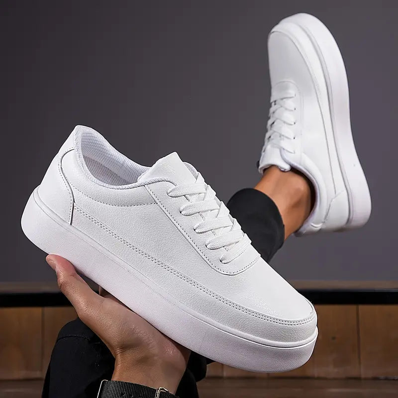 Zaro | Witte skateschoenen voor heren - casual sneakers met lage top