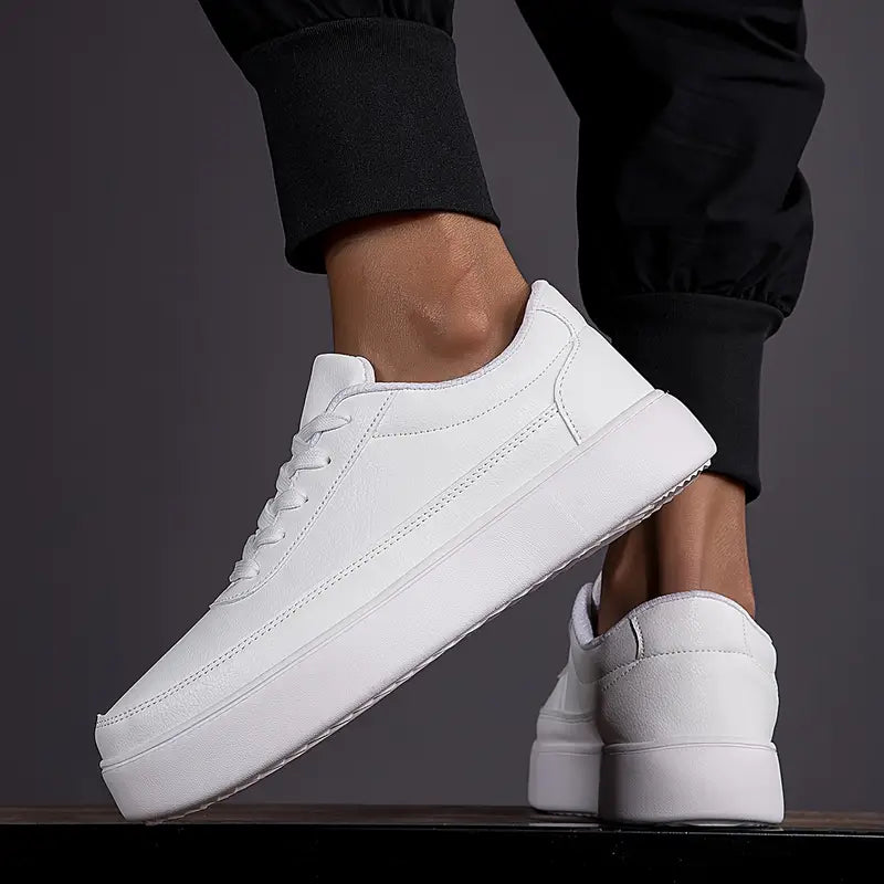Zaro | Witte skateschoenen voor heren - casual sneakers met lage top