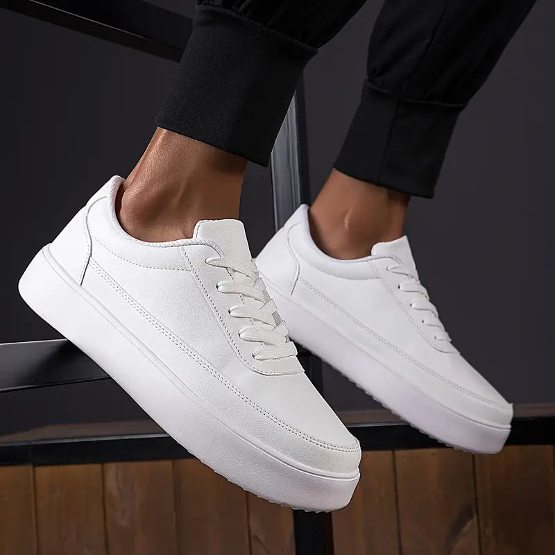 Zaro | Witte skateschoenen voor heren - casual sneakers met lage top