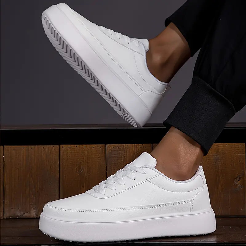 Zaro | Witte skateschoenen voor heren - casual sneakers met lage top