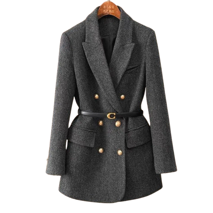 Linde | Luxe tweeknoops tweedjas – elegant getailleerd jasje voor op kantoor, casual en winter