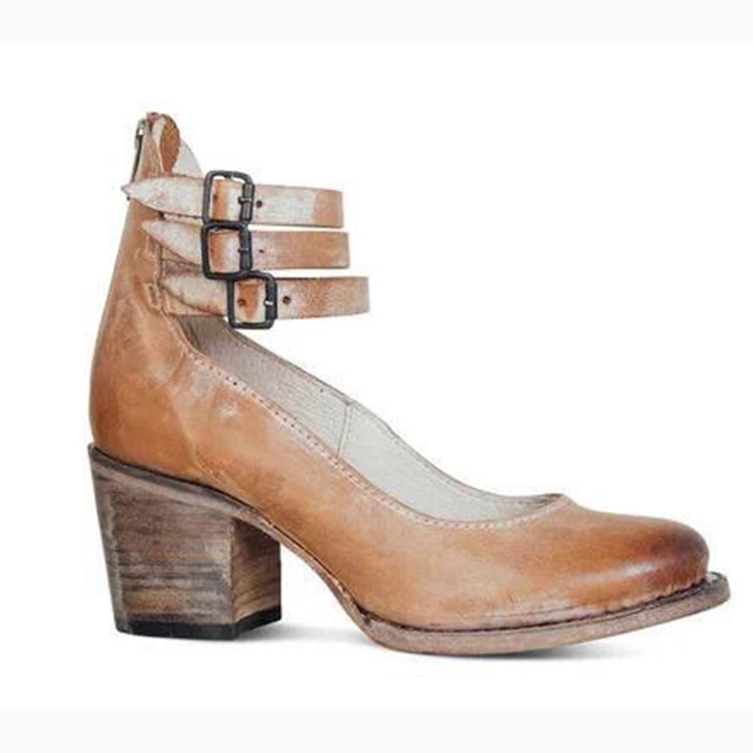 DivaLuxe | Vrouwen Vintage Elegante Enkelband Hoge Hakken Pompen - Klassieke Avond Schoenen