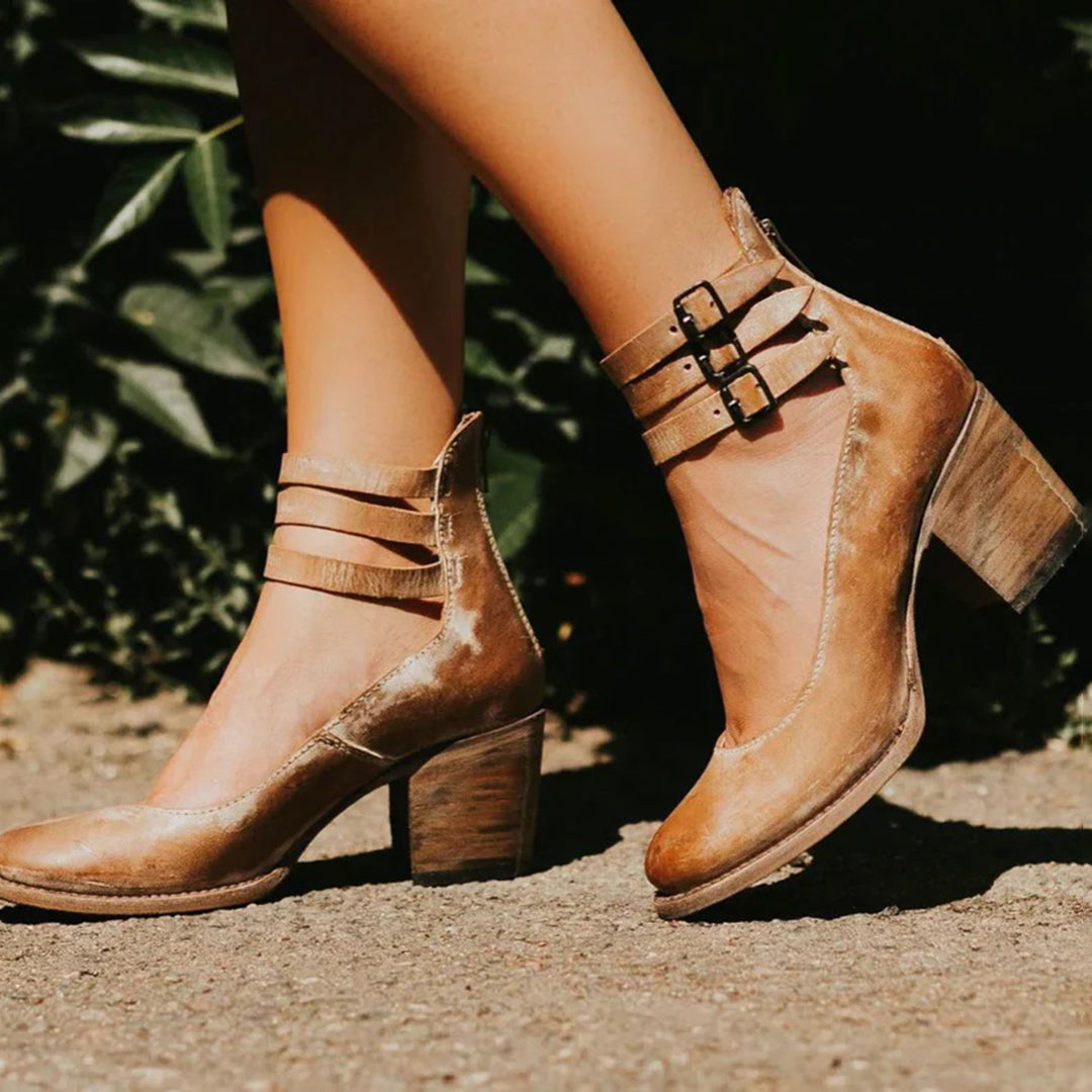 DivaLuxe | Vrouwen Vintage Elegante Enkelband Hoge Hakken Pompen - Klassieke Avond Schoenen