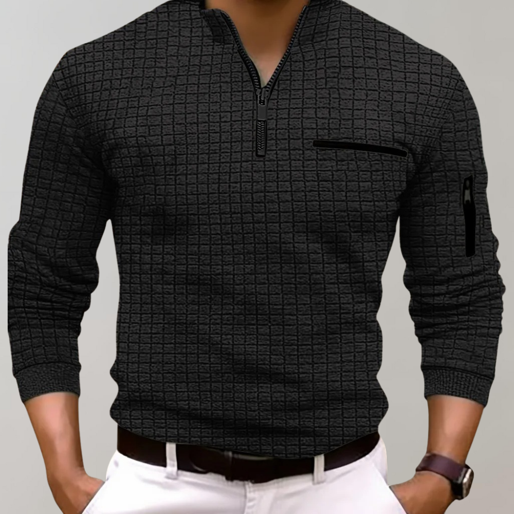 Yvar | Ademende pullover met lange mouwen en halflange mouwen voor heren – Casual, lichtgewicht gebreide trui
