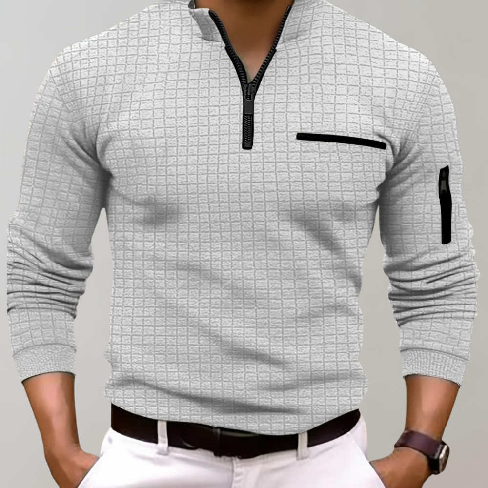 Yvar | Ademende pullover met lange mouwen en halflange mouwen voor heren – Casual, lichtgewicht gebreide trui