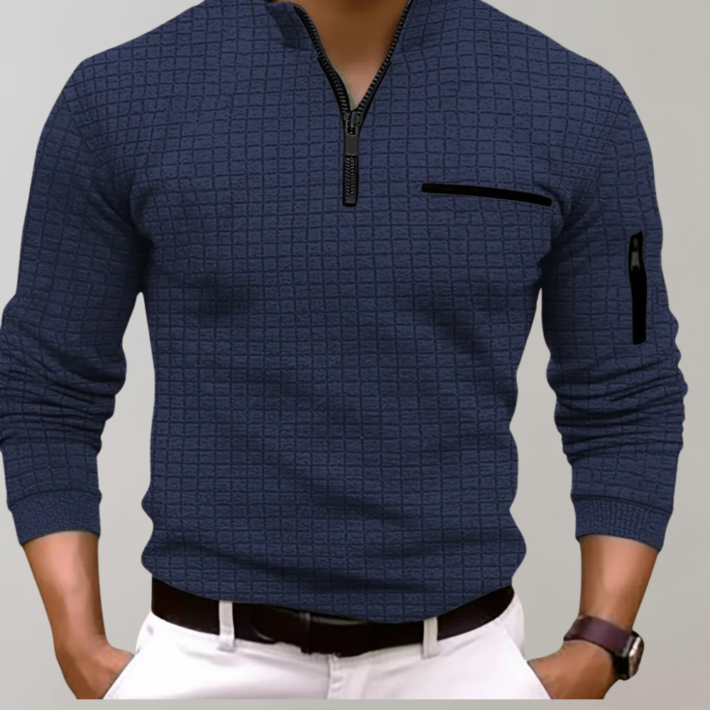 Yvar | Ademende pullover met lange mouwen en halflange mouwen voor heren – Casual, lichtgewicht gebreide trui