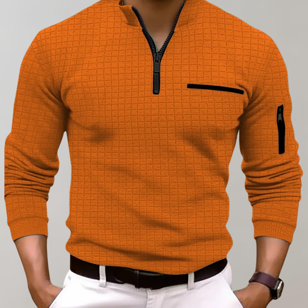 Yvar | Ademende pullover met lange mouwen en halflange mouwen voor heren – Casual, lichtgewicht gebreide trui