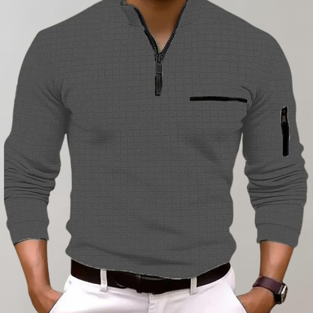 Yvar | Ademende pullover met lange mouwen en halflange mouwen voor heren – Casual, lichtgewicht gebreide trui