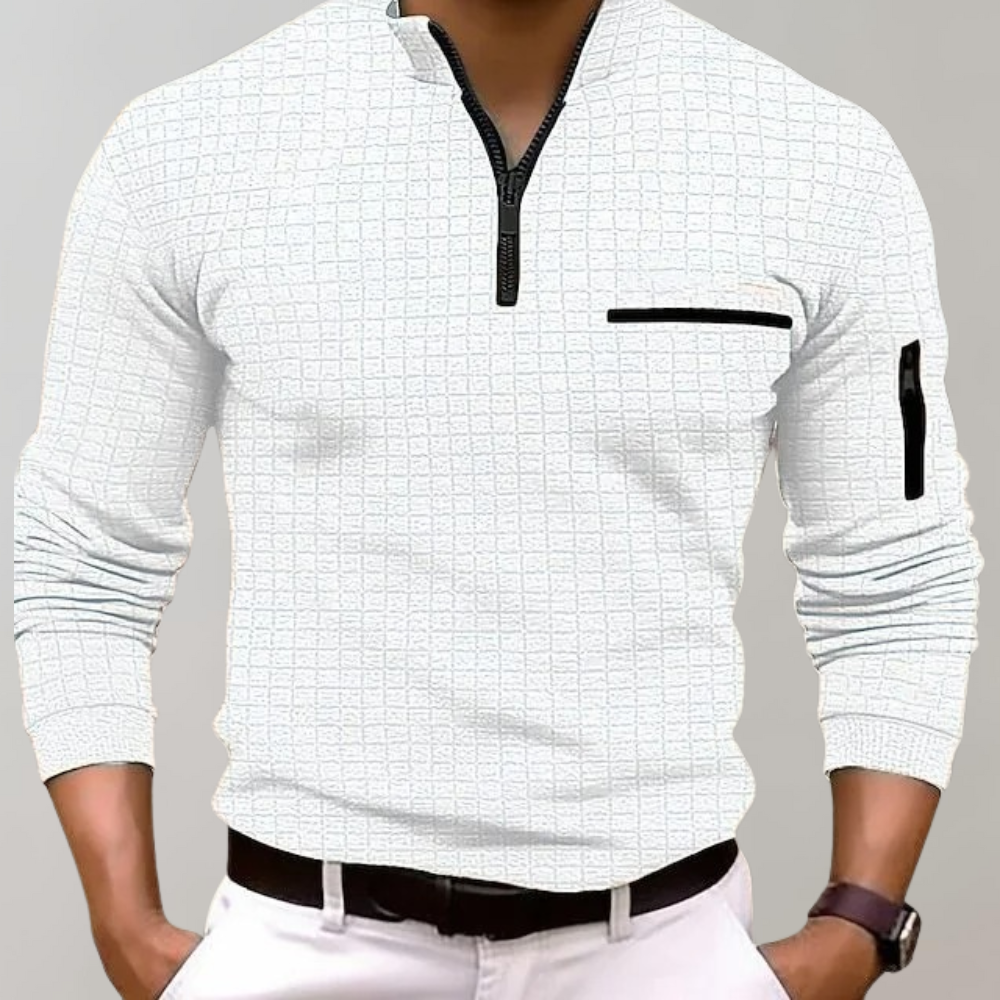 Yvar | Ademende pullover met lange mouwen en halflange mouwen voor heren – Casual, lichtgewicht gebreide trui