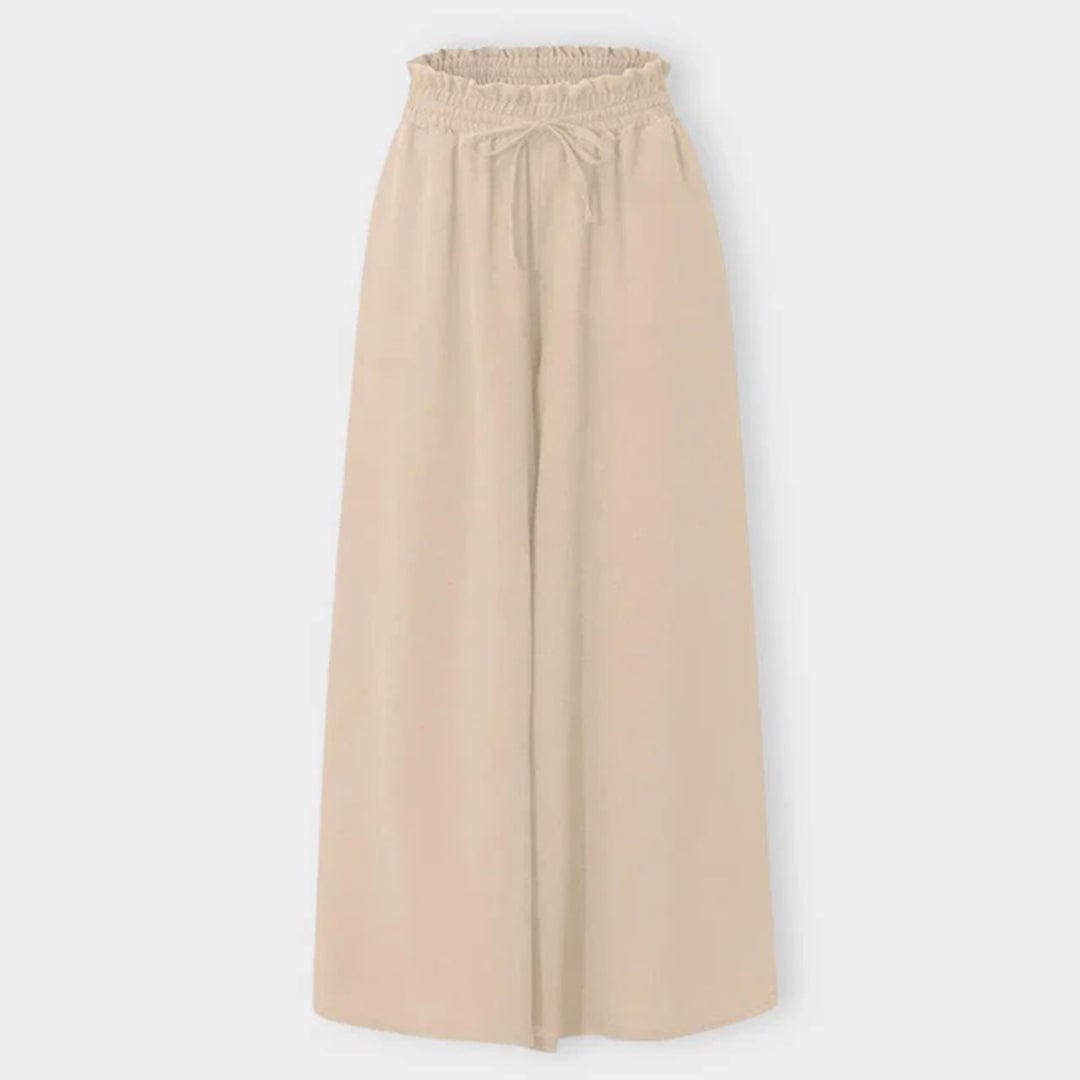 Nythera | Lange, losse broek met wijde pijpen voor dames – luchtige zomerse casual broek, lichtgewicht