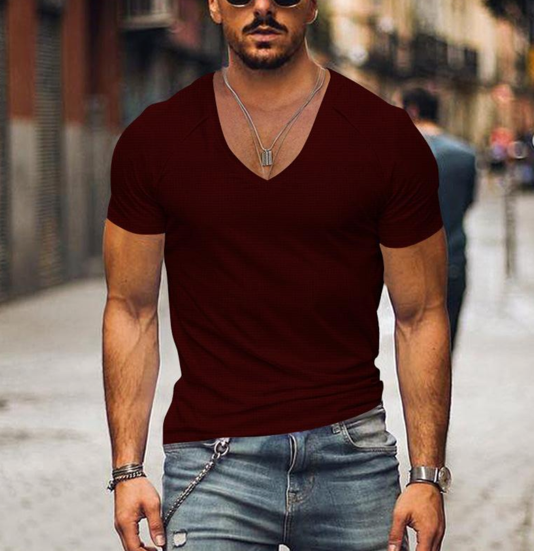 Marko | Klassiek heren-T-shirt met V-hals - Zacht katoen, slanke pasvorm, casual basist-shirt