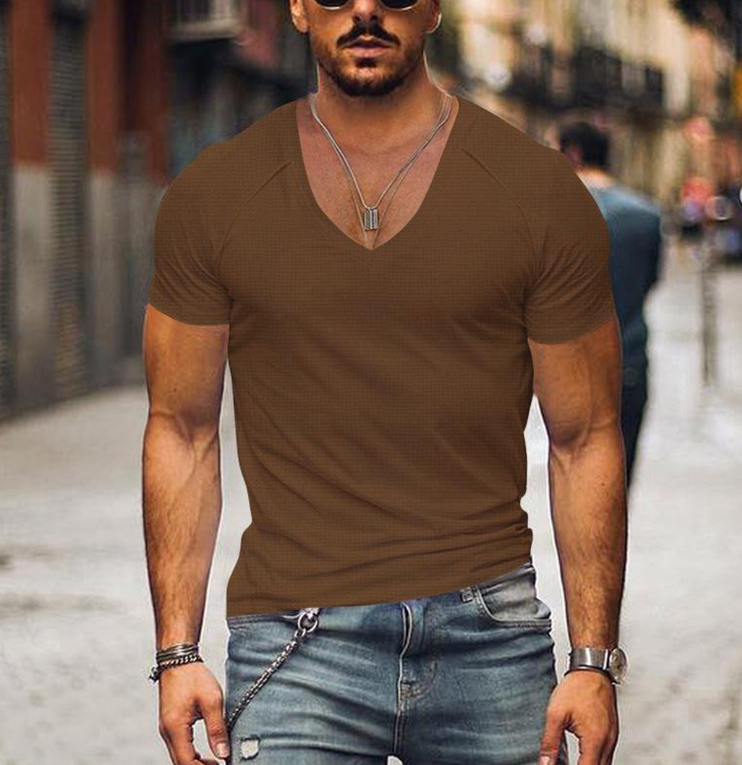 Marko | Klassiek heren-T-shirt met V-hals - Zacht katoen, slanke pasvorm, casual basist-shirt