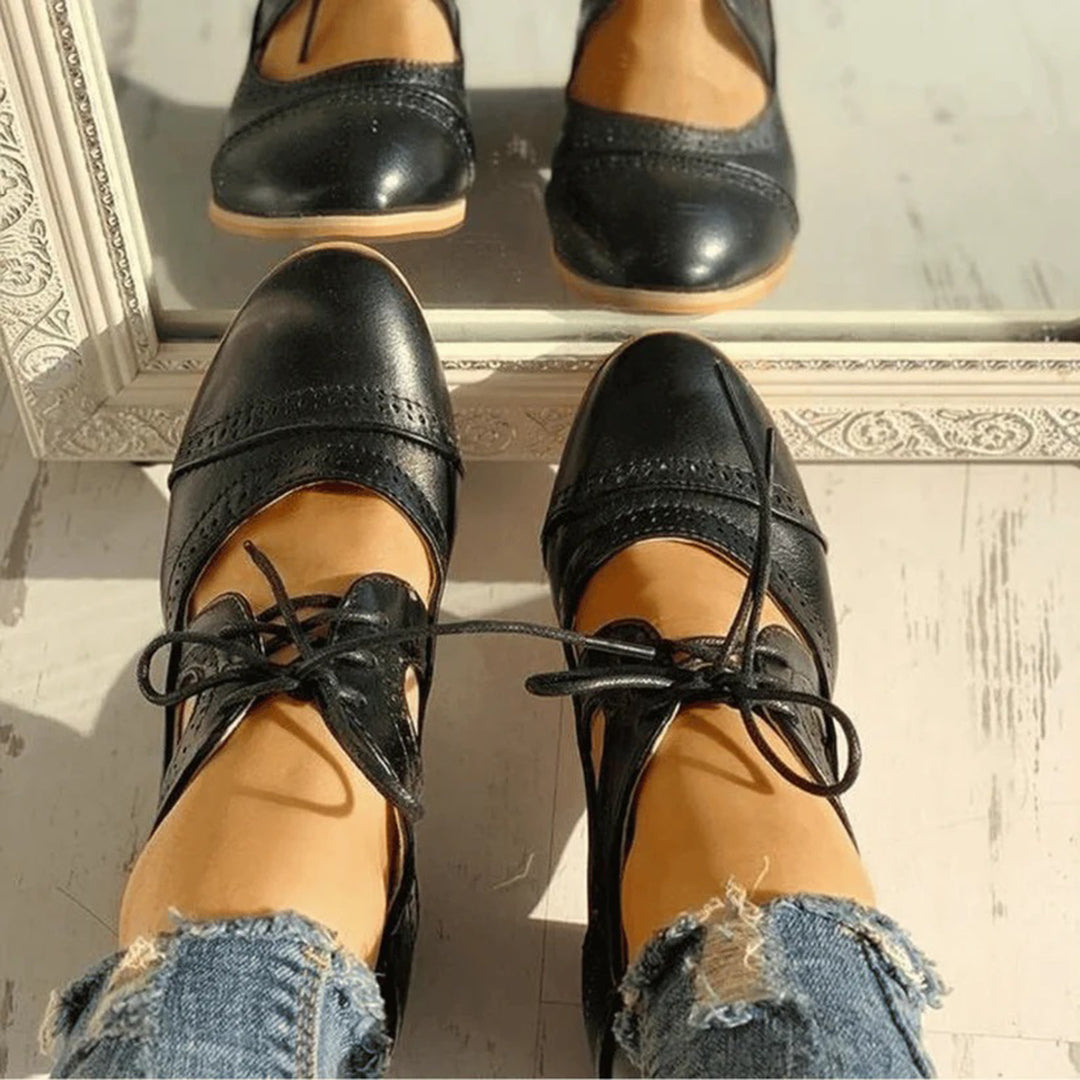 Velvord | Oxfordschoenen met hoge hak voor dames - stijlvolle lace-up, voor casual tot zakelijk gebruik