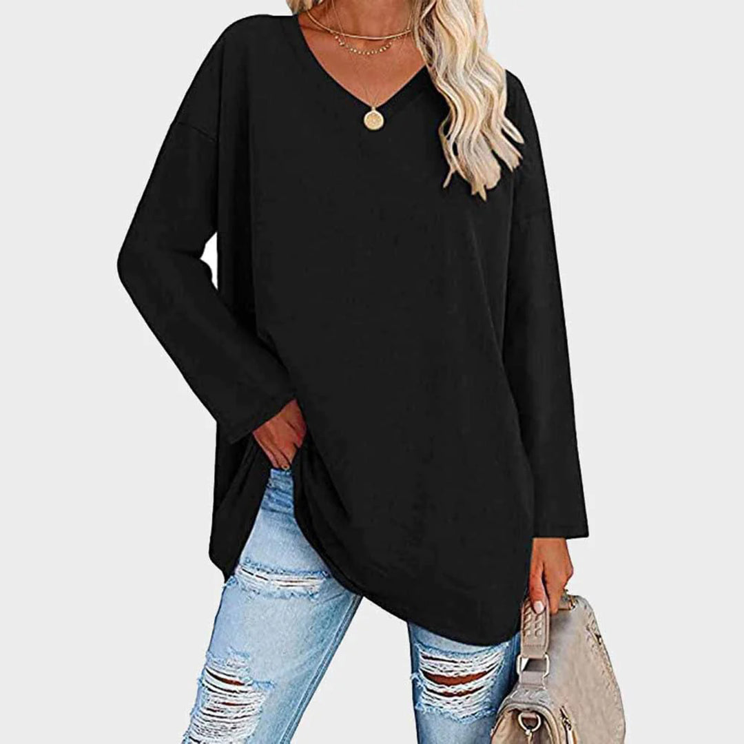 Vega | Klassieke Loose-Fit Lange Mouw Top voor Vrouwen - Zacht, Comfortabel Casual Shirt