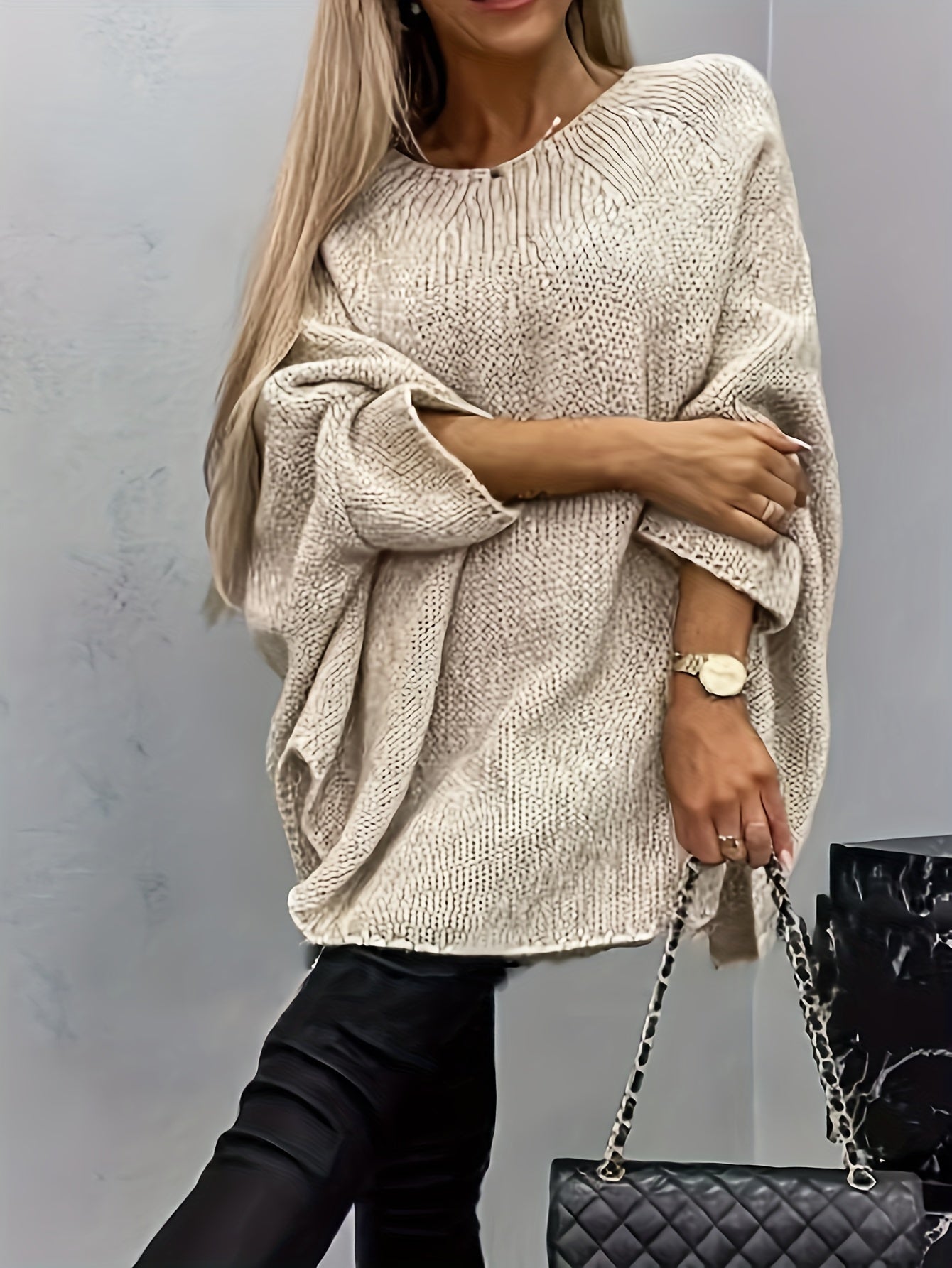 Nieves | Oversized grof gebreide trui voor dames, relaxte pasvorm, casual en chic, herfst/winterbreiwerk