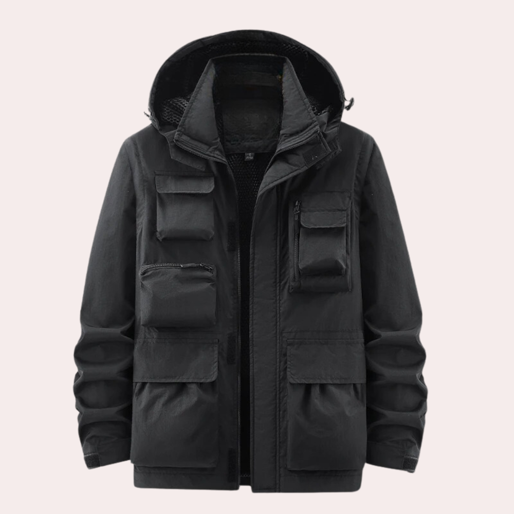 Corvallo | Herenparka met capuchon en meerdere zakken – Lichtgewicht, waterafstotende, sneldrogende jas