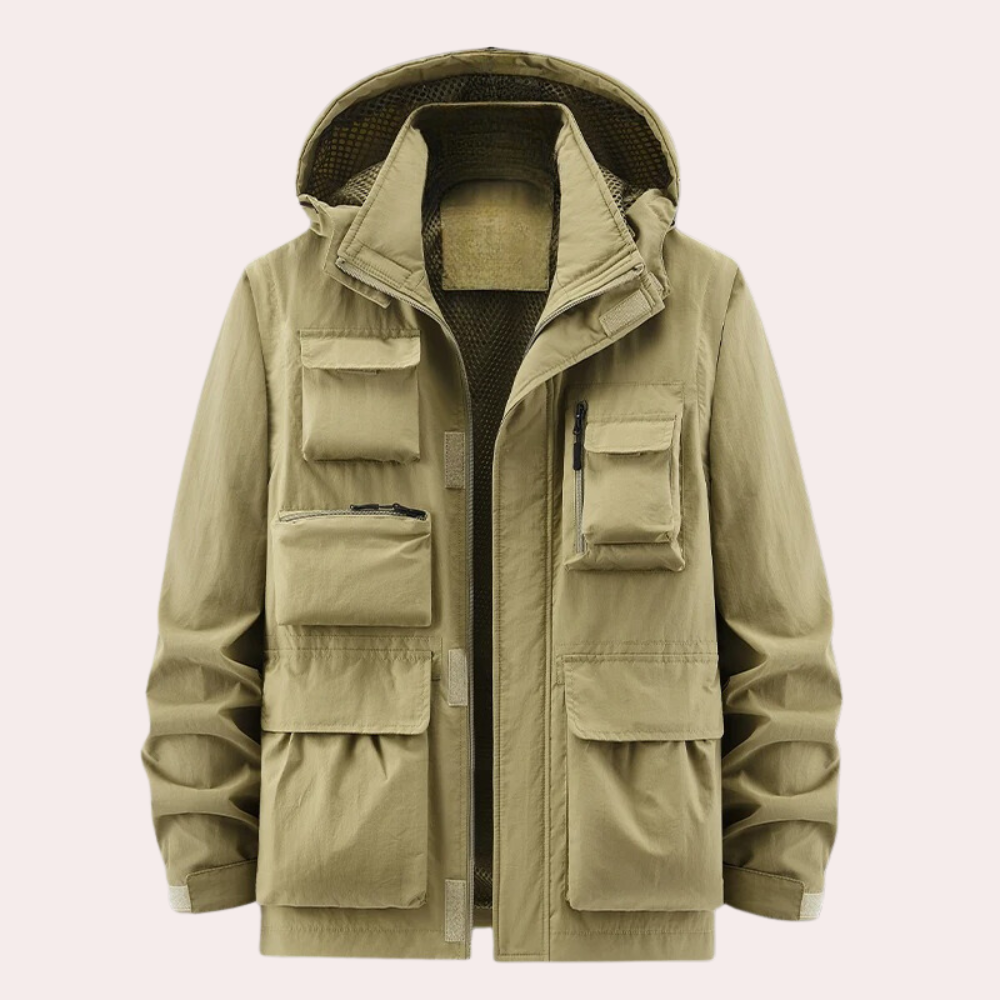 Corvallo | Herenparka met capuchon en meerdere zakken – Lichtgewicht, waterafstotende, sneldrogende jas