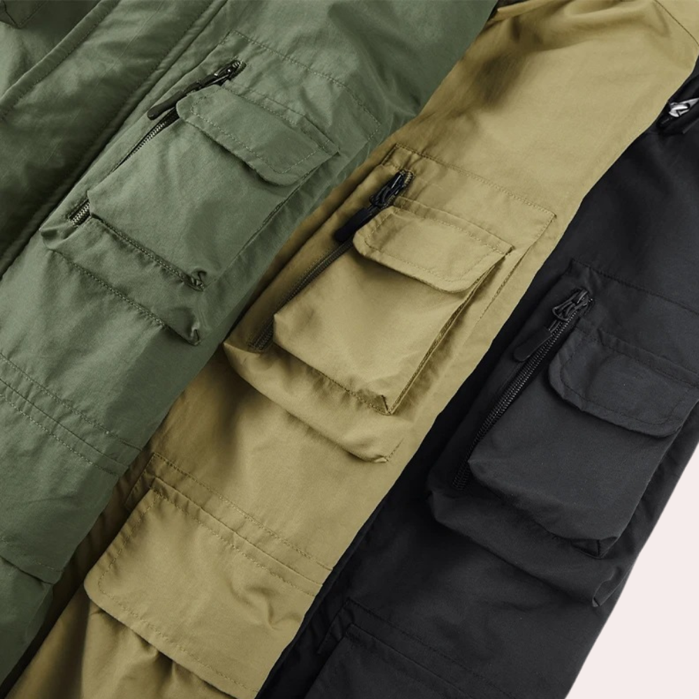 Corvallo | Herenparka met capuchon en meerdere zakken – Lichtgewicht, waterafstotende, sneldrogende jas