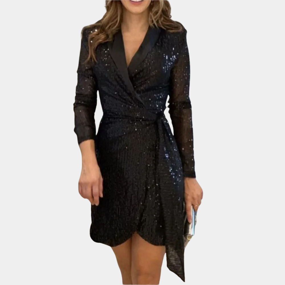 Arja | Elegante blazerjurk met glitter voor vrouwen - Chique avond- en feestjurk