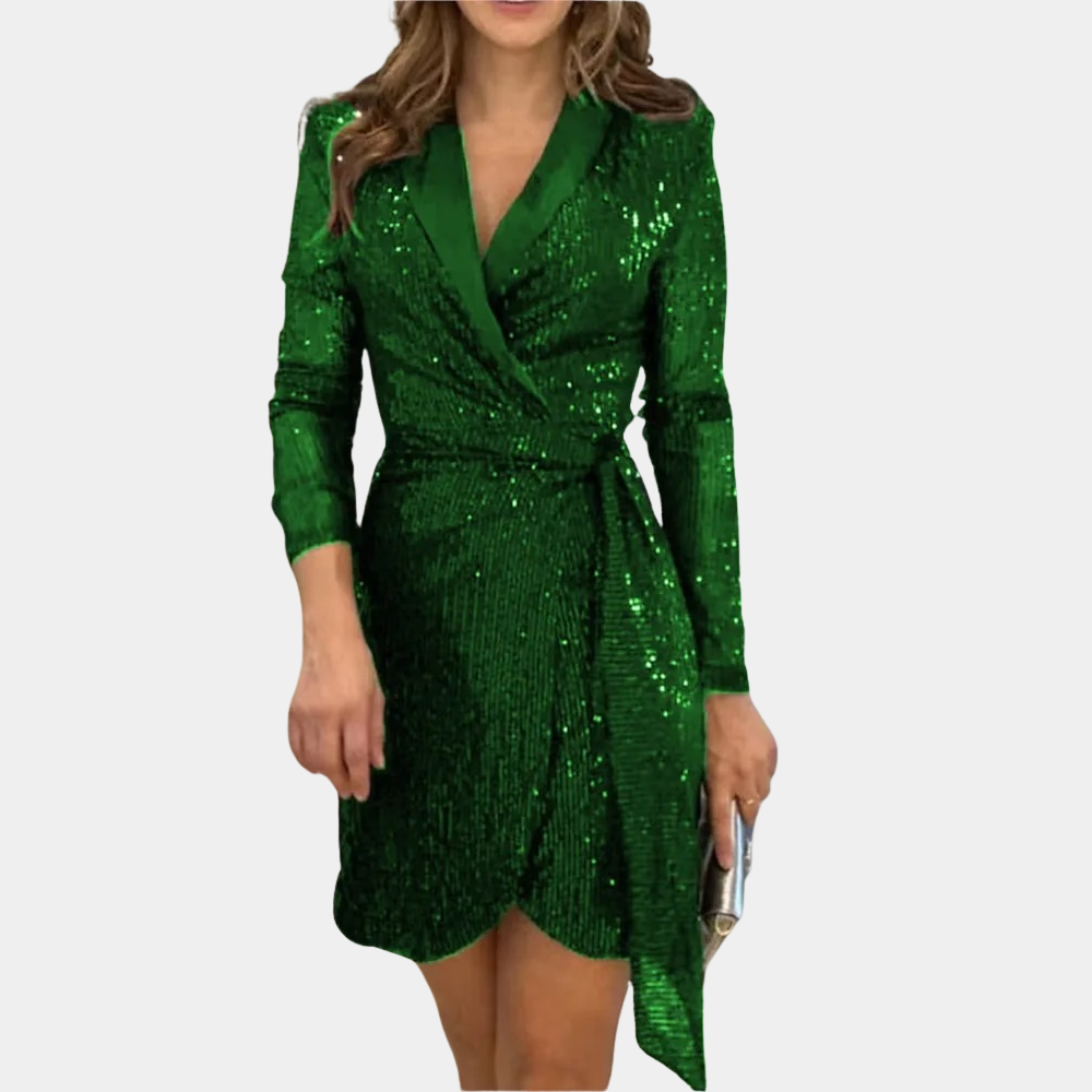 Arja | Elegante blazerjurk met glitter voor vrouwen - Chique avond- en feestjurk