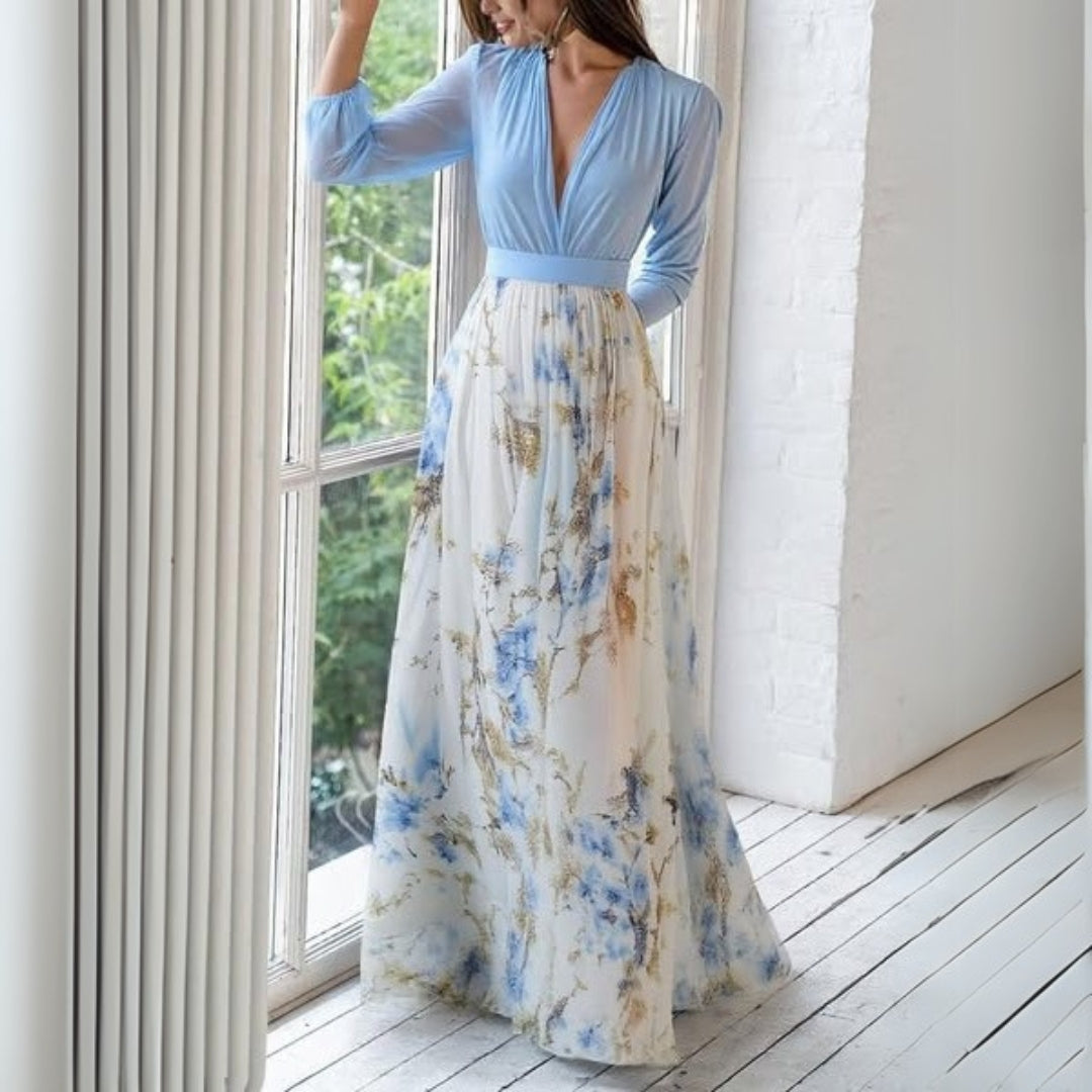Risha | Elegante Bloemige Maxi Jurk  - Luchtige & Flowy Rok, Lichtgewicht Zomerjurk