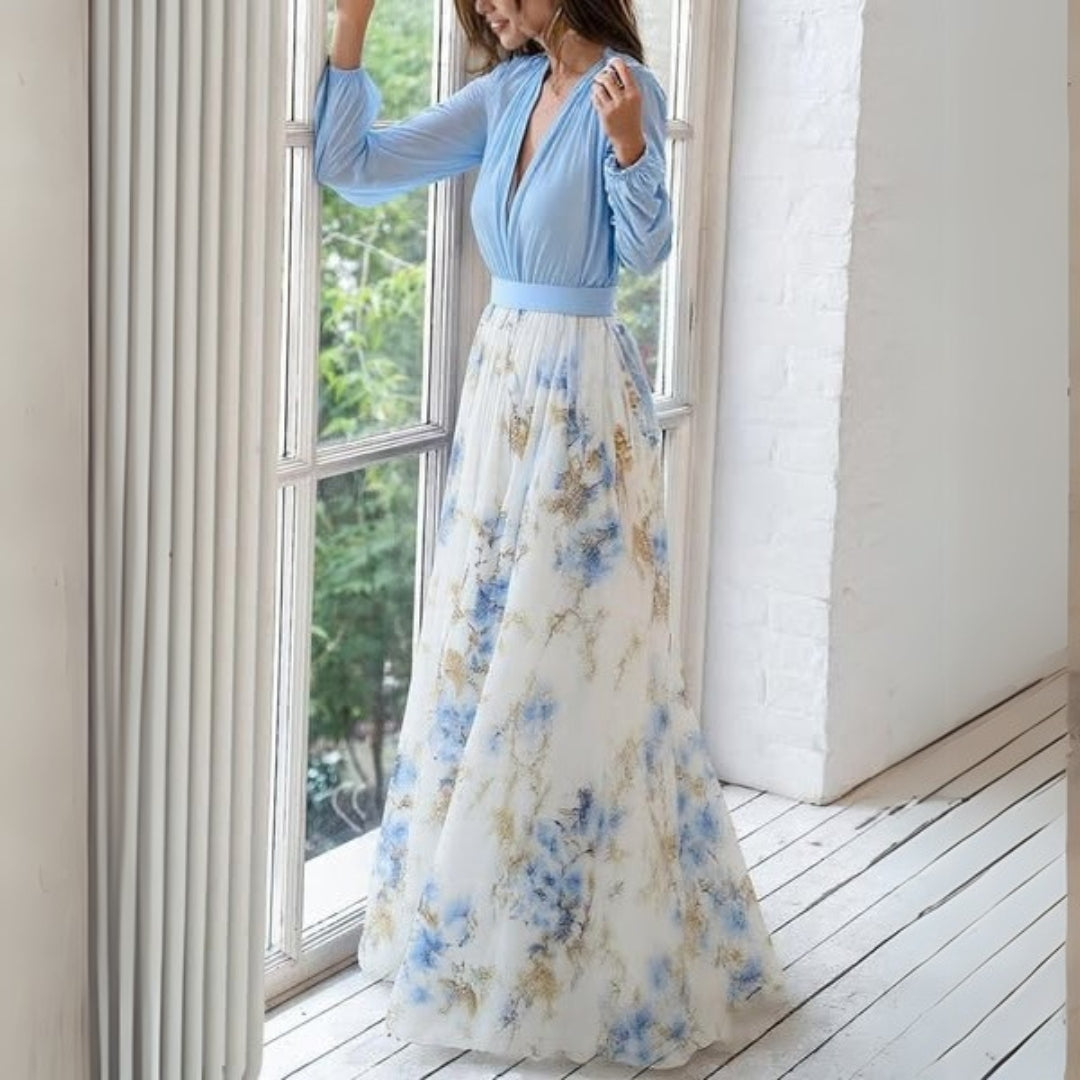 Risha | Elegante Bloemige Maxi Jurk  - Luchtige & Flowy Rok, Lichtgewicht Zomerjurk