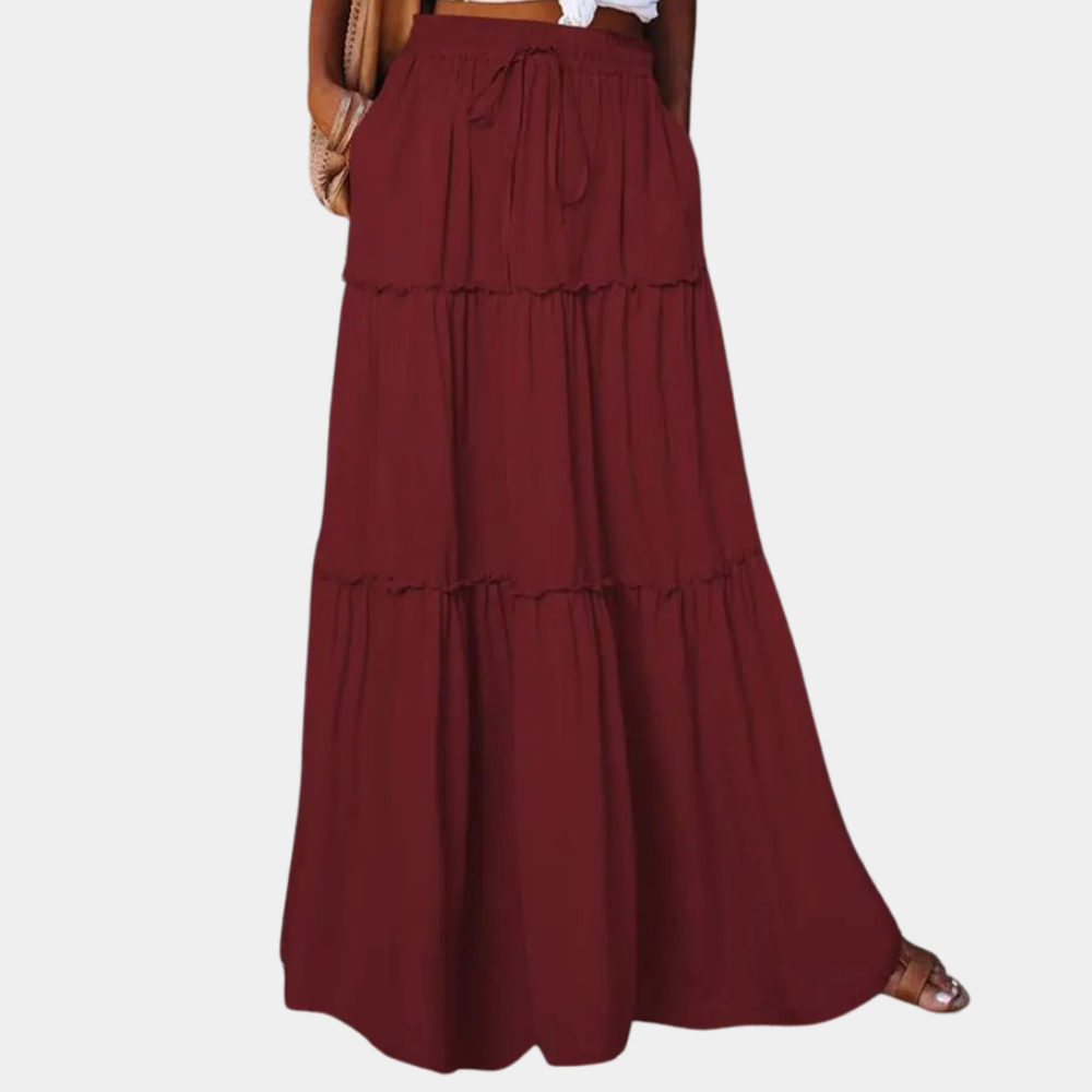 Esila | Lange Boheemse Rok voor Vrouwen - Flowy Boho Chic Stijl voor Casual Dragen