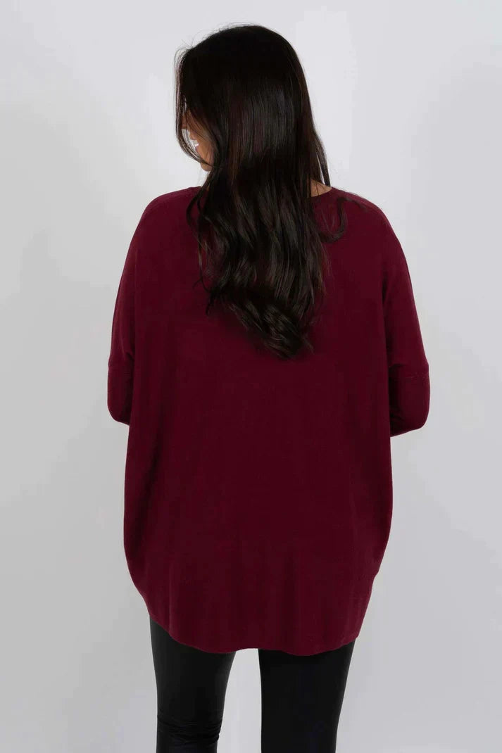 Valda | Soft Touch lange trui voor dames – Oversized, comfortabele gebreide, casual wintertrui