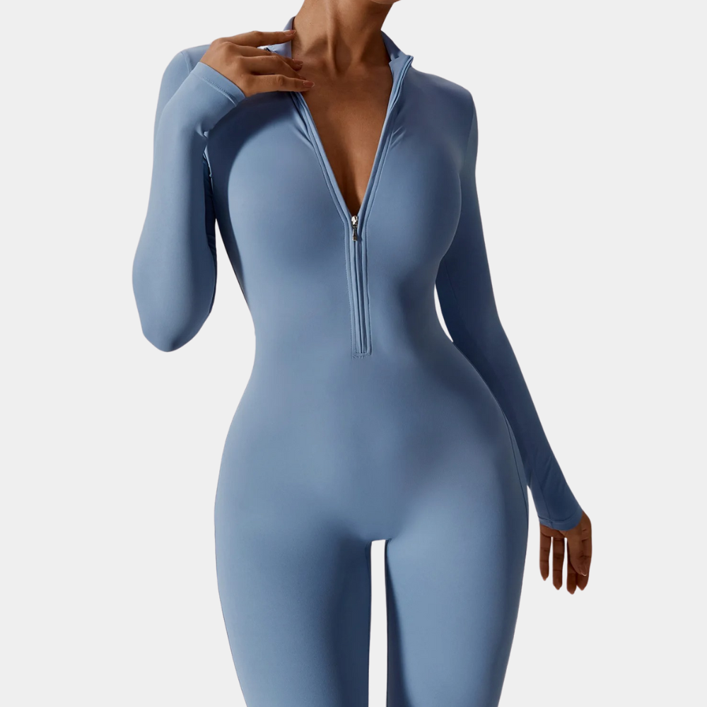 Helka | Slim Fit Sport-jumpsuit met lange mouwen voor dames - Stijlvolle actieve kleding