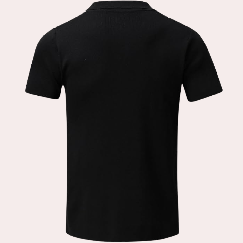 Wylaris | Elegant gebreid herenpoloshirt met geometrisch patroon