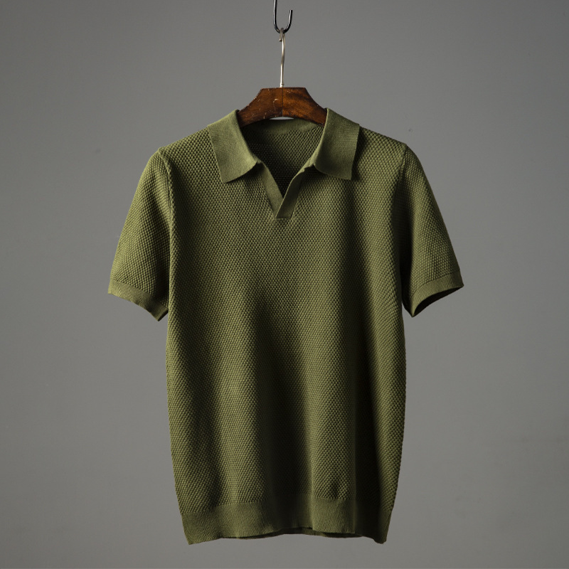 Iskander | Herenpoloshirt met gestructureerde korte mouwen - Ademende stof