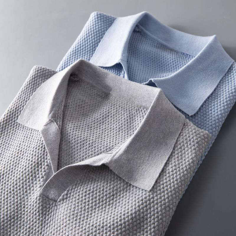 Iskander | Herenpoloshirt met gestructureerde korte mouwen - Ademende stof