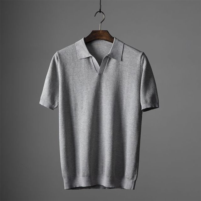 Iskander | Herenpoloshirt met gestructureerde korte mouwen - Ademende stof