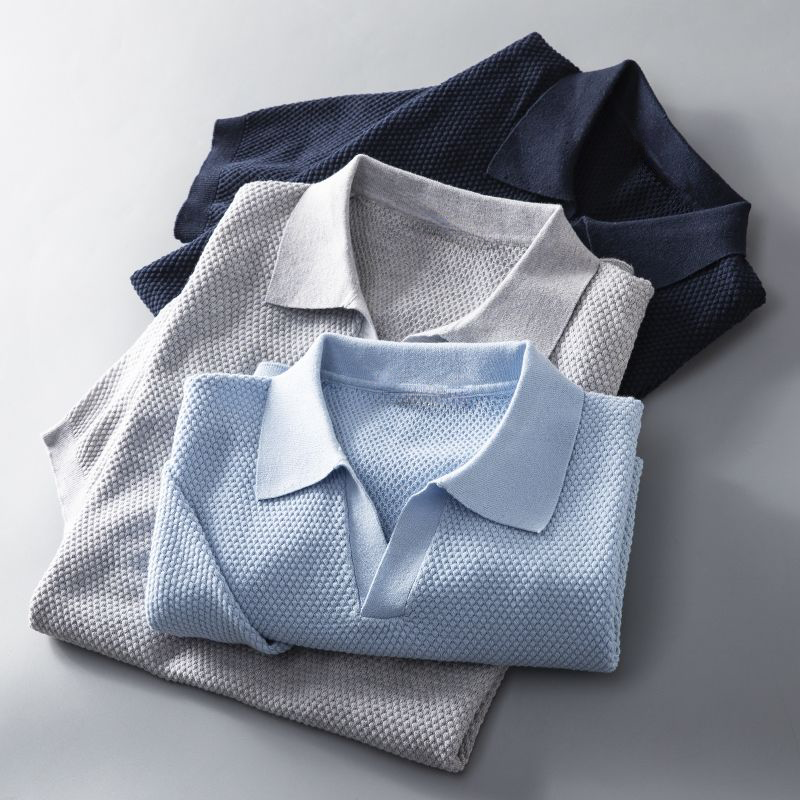 Iskander | Herenpoloshirt met gestructureerde korte mouwen - Ademende stof
