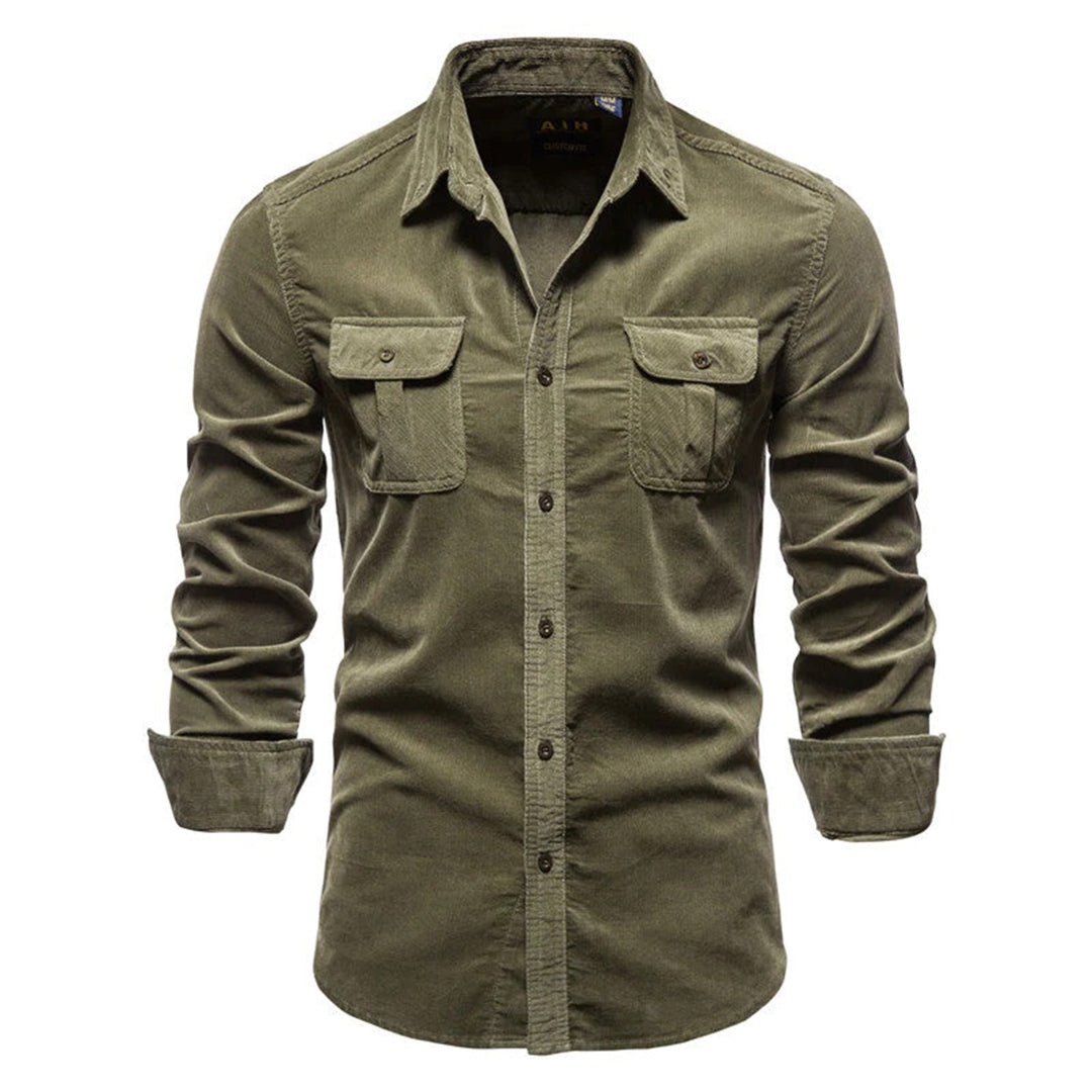 Torric | Heren corduroy overhemd met knopen – Casual werkkleding met lange mouwen