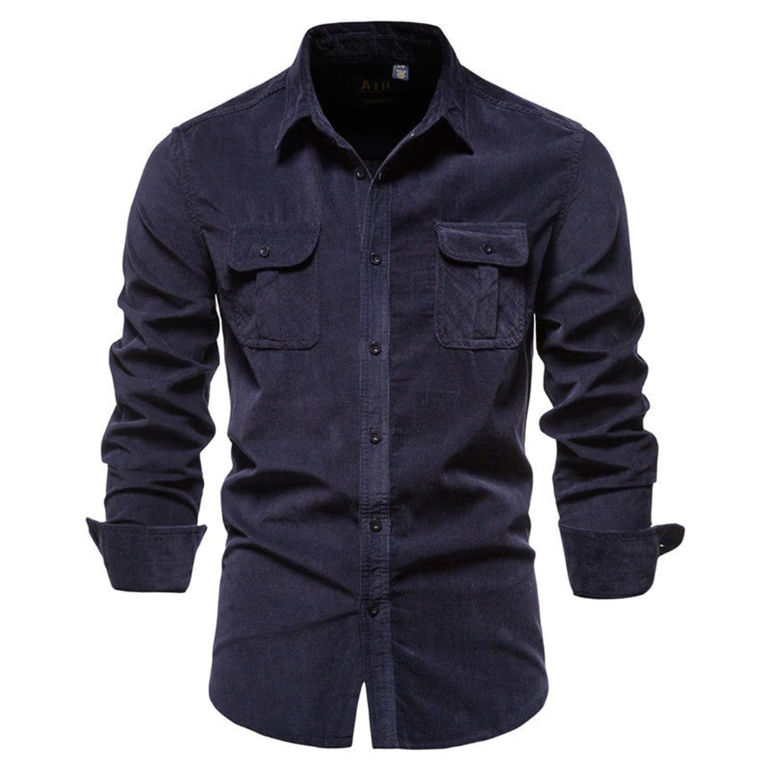 Torric | Heren corduroy overhemd met knopen – Casual werkkleding met lange mouwen