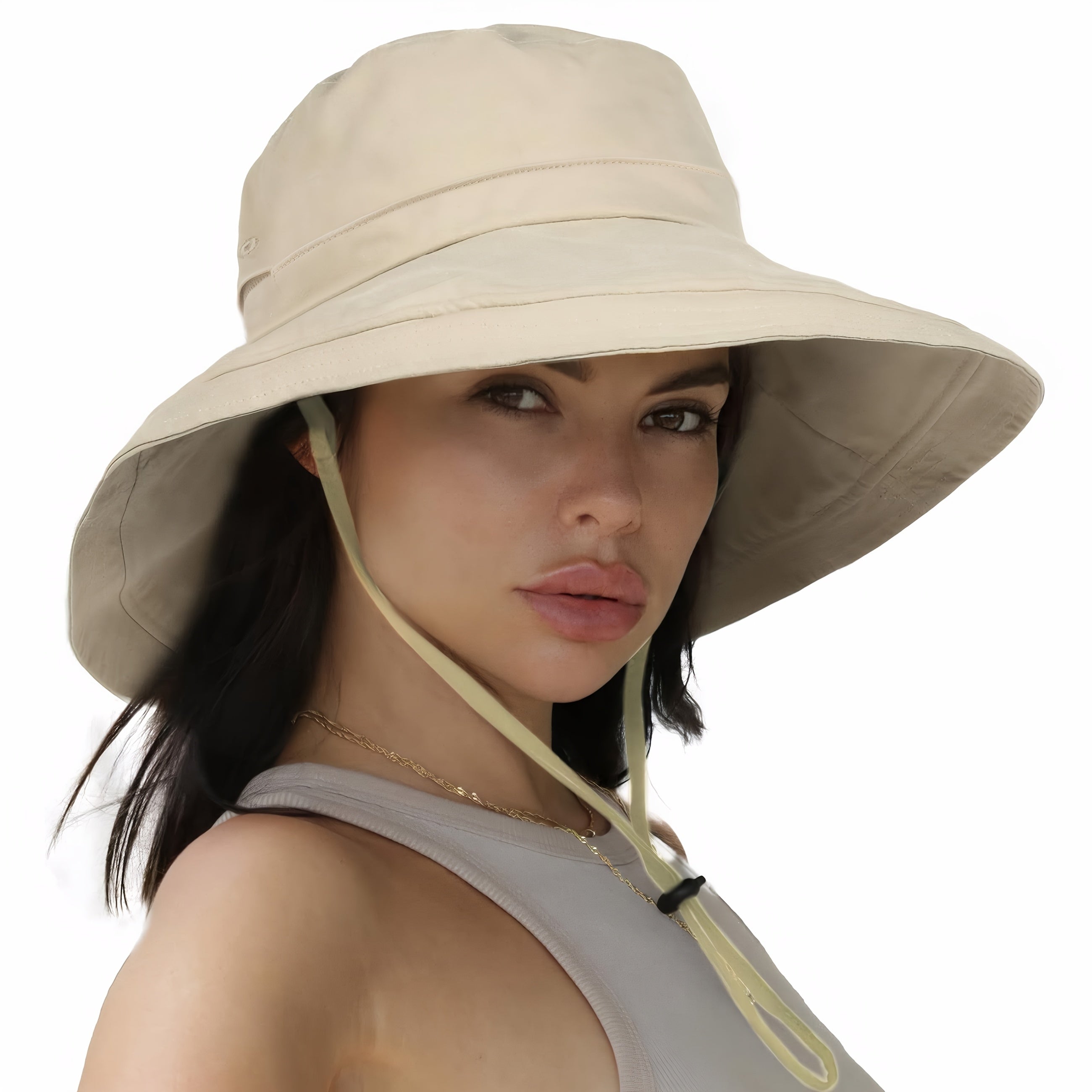 SolVeil | Zonnehoed met brede rand voor dames - opvouwbare UV-bescherming strandhoed