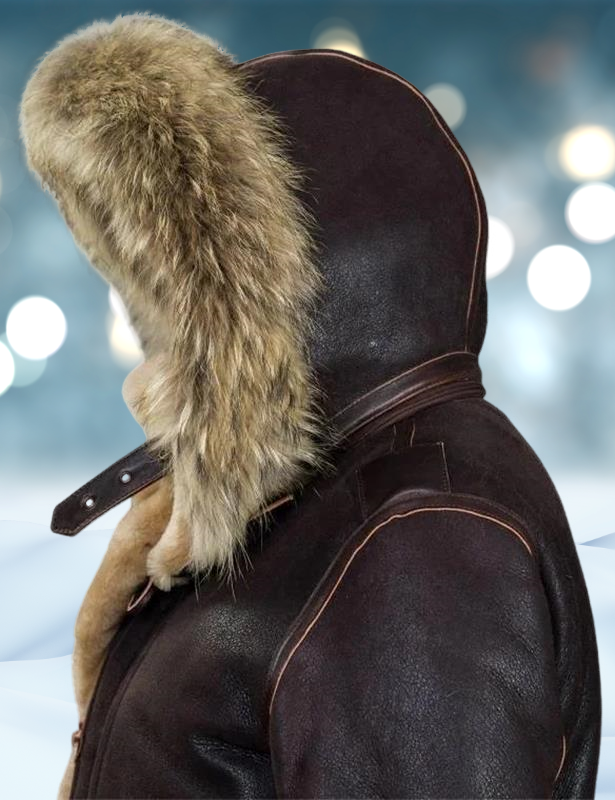 Heinrich | Heren imitatieleren pilotenjack met sherpa fleece voering – Warme winterjas