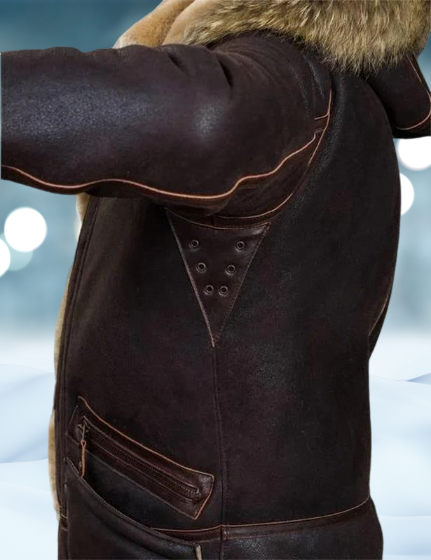 Heinrich | Heren imitatieleren pilotenjack met sherpa fleece voering – Warme winterjas